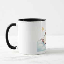 Peaceful Kawaii Arctic Fox Starry Night Winter Mugg