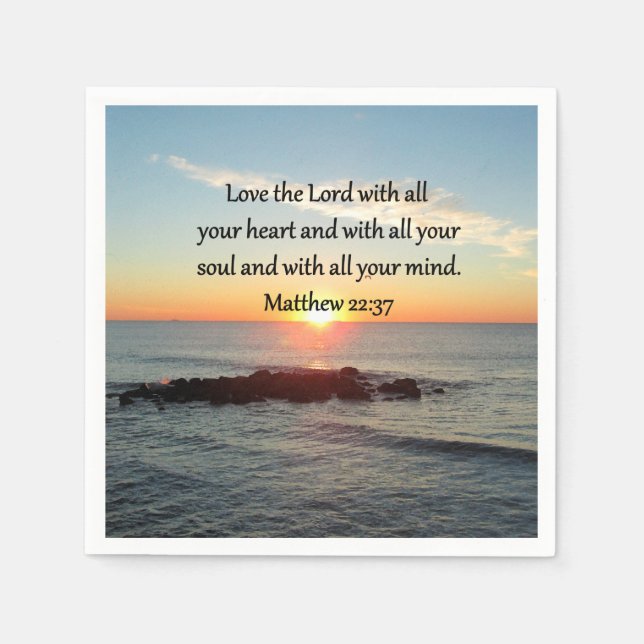 PEACEFUL MATTHEW 22:37 SUNRISE SCRIPTURE DESIGN PAPPERSSERVETT (Framsidan)