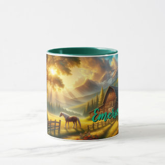 Peaceful Morning Custom Horse Mug  Mugg