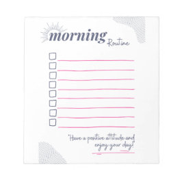 Peaceful Morning Routine Checklist Art Anteckningsblock