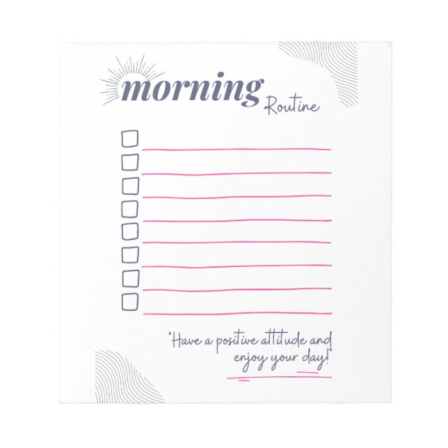 Peaceful Morning Routine Checklist Art Anteckningsblock (Framsida)