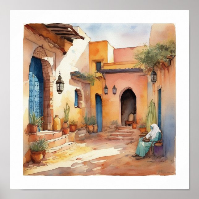 peaceful morocco art print poster (Framsidan)