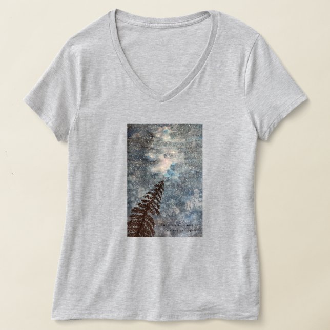 Peaceful night sky in the Forest with Stars T Shirt (Laydown)