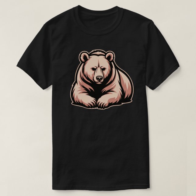 Peaceful Resting Bear Illustration – Calm Strength T Shirt (Design framsida)