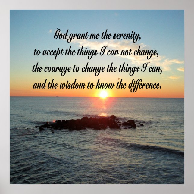 PEACEFUL SERENITY PRAYER OCEAN SUNRISE POSTER (Framsidan)