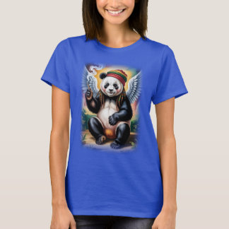 Peaceful time for this Jamaican Angel Panda on a T Shirt