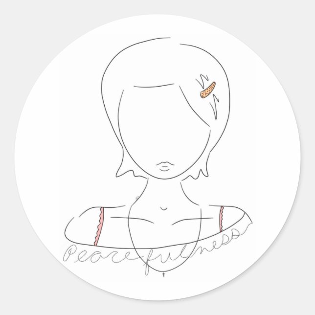 "Peacefulness"-dekal, hand plockade Runt Klistermärke (Framsida)