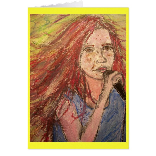 PeaceLove Rocker Girl Hälsningskort (Framsidan)