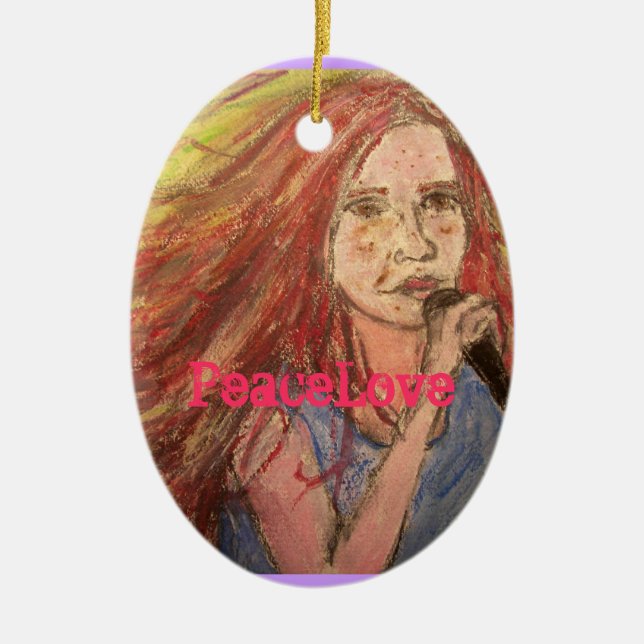 PeaceLove Rocker Girl Julgransprydnad Keramik (Framsidan)