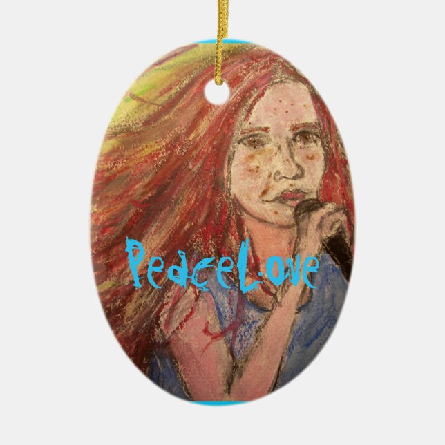PeaceLove vippaflicka Julgransprydnad Keramik (Framsidan)