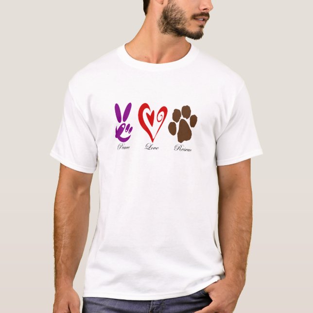PeaceLoveRescue T-shirt (Framsida)