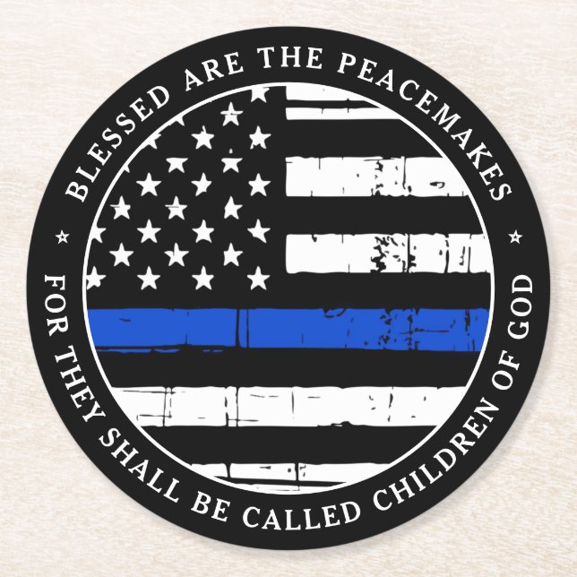 Peacemakers polis i Party Underlägg Papper Rund (Framsidan)