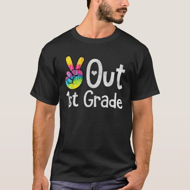 Peaces Outs 1st Klass Ties Dyes Studenten klass O T Shirt (Framsida)