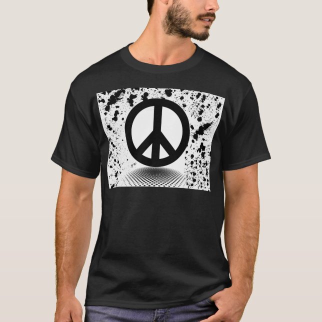 Peacesign splatter tee shirt (Framsida)