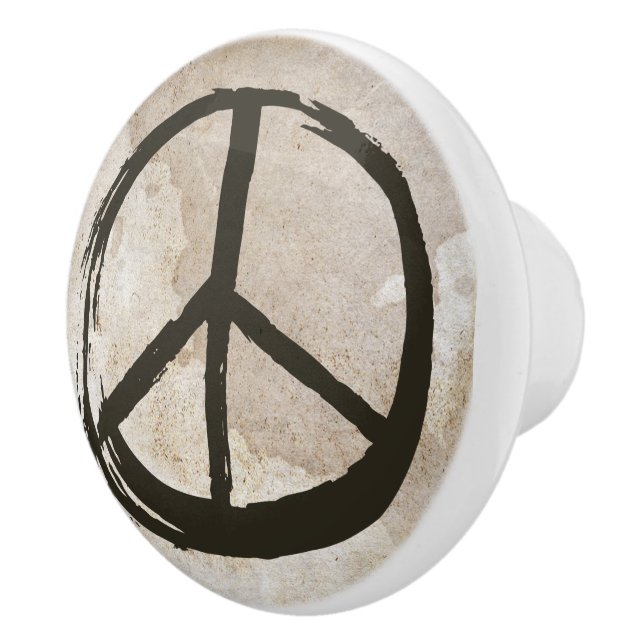 Peacesymbolskylt Hippie Kärlek 1960 s Brushed Knopp (Höger)