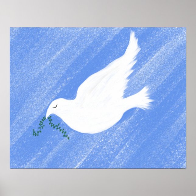 Peacful Dove Illustration Poster (Framsidan)