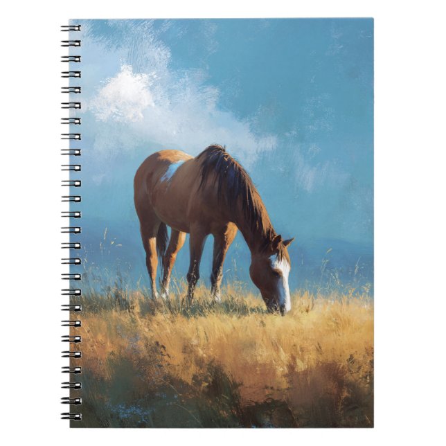 Peacful Horse Meadow Notebook Anteckningsbok (Framsidan)