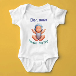 Peacful Little Yogi Custom Name T Shirt
