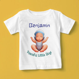 Peacful Little Yogi Custom Name T Shirt