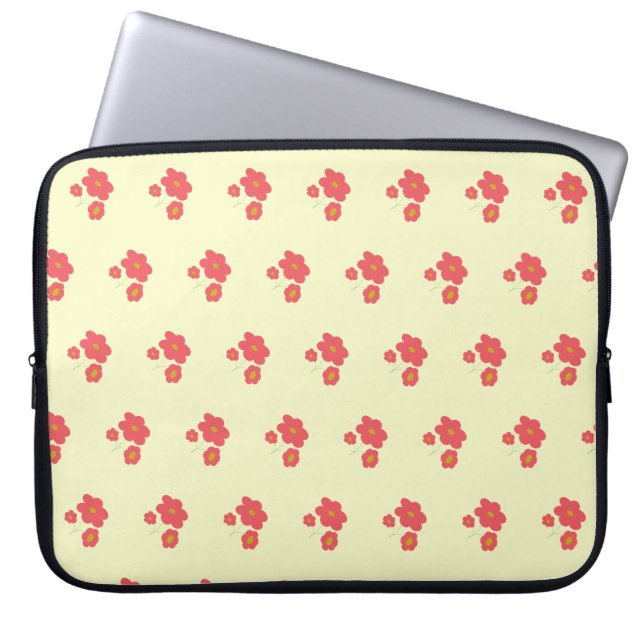 Peach abstract floral laptop sleeve (Framsidan)