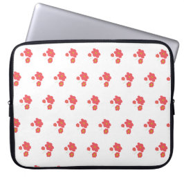 Peach abstract floral laptop sleeve