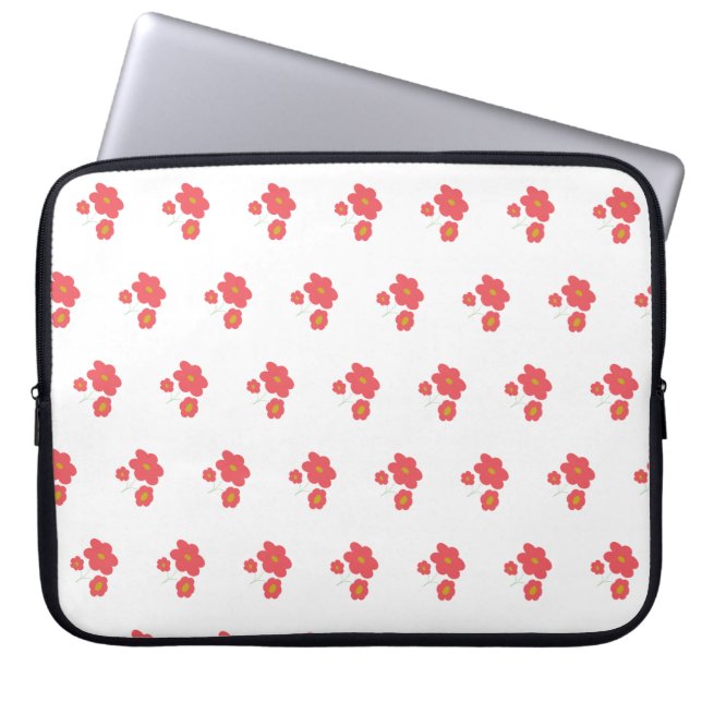 Peach abstract floral laptop sleeve (Framsidan)