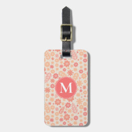 Peach Airy Wildblomme Meadow Mönster Bagagebricka