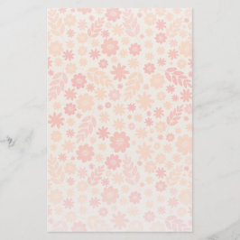 Peach Airy Wildblomme Meadow Mönster Brevpapper