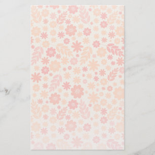 Peach Airy Wildblomme Meadow Mönster Brevpapper
