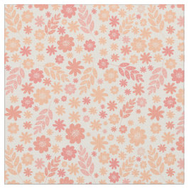 Peach Airy Wildblomme Meadow Mönster Tyg
