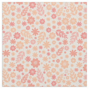 Peach Airy Wildblomme Meadow Mönster Tyg