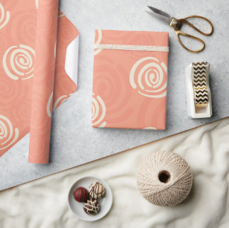 Peach and Cream Swirls Wrapping Papper Presentpapper