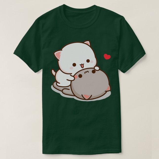Peach and Goma Mochi Cat Love  T Shirt (Design framsida)