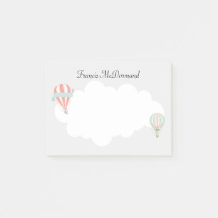 Peach and Mint Vintage Luftballong Anpassa Post-it Block