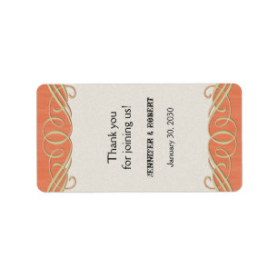 Peach and Sage Rulla Bröllop Lip Balm-etikett Adressetikett