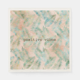 Peach Aqua Grönt Tropical Löv Pappersservett