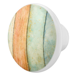 Peach Aqua Guld Natural Geometric Artistic Home Knopp
