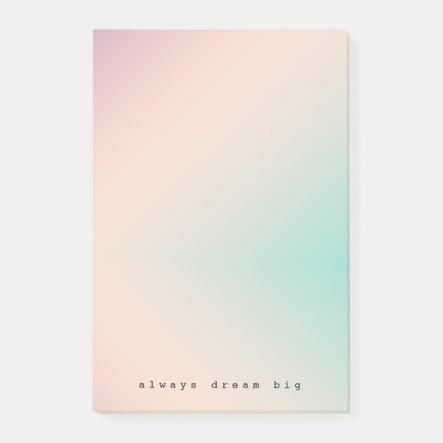 Peach Aqua Tie Dye inspirationdrömcitat Post-it Block (Framsida)