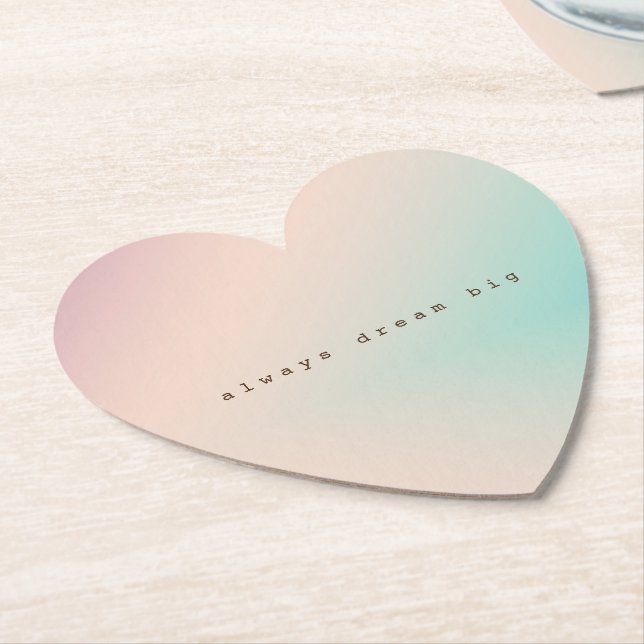 Peach Aqua Tie Dye Ombre-inspirationdrömcitat Underlägg Papper (Vinklad)