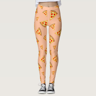 Peach av coola och roligt pizza slices mönster leggings