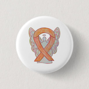 Peach Awareness Ribbon Angel Anpassningsbar Art Pi Knapp