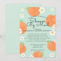 Peach Baby Shower by Mail-inbjudan
