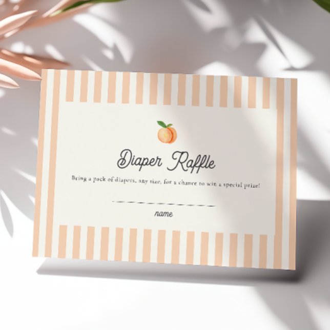 Peach Baby Shower Diaper Raffle-höljeskort Tilläggskort (Skapare uppladdad)
