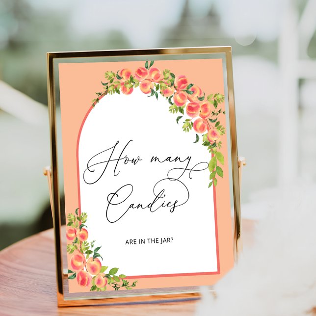 Peach Baby Shower Hur många kaniner i Burk Poster (Skapare uppladdad)