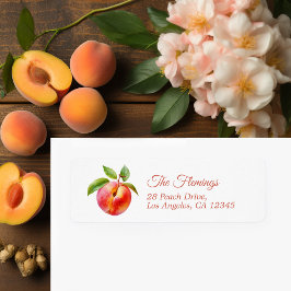 Peach Baby Shower Returadress Etikett