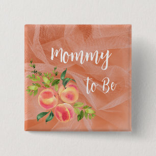 Peach Baby Shower Stift - Anpassningsbar babydusch Knapp