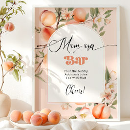 Peach babydusch Tema Mamma-osa pub Poster