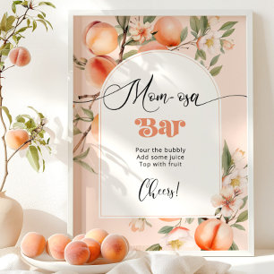 Peach babydusch Tema Mamma-osa pub Poster