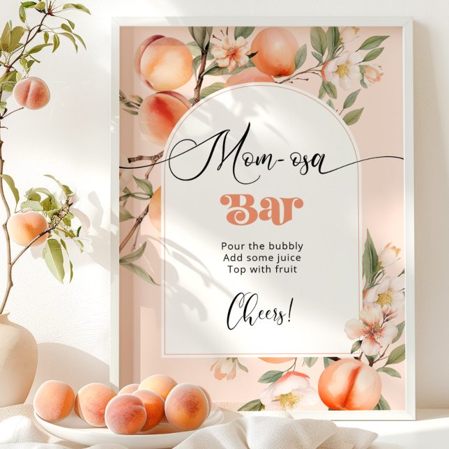 Peach babydusch Tema Mamma-osa pub Poster (Skapare uppladdad)