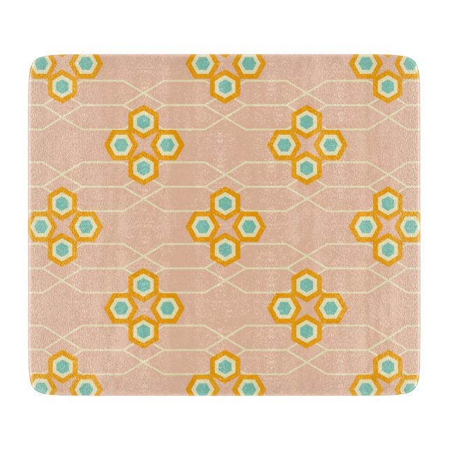 Peach background hexagonal floral pattern  (Framsidan)